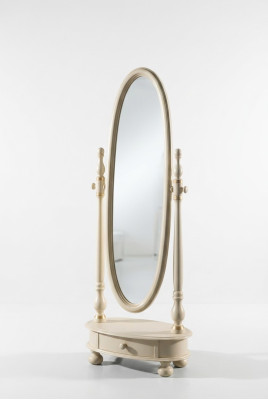 Classique r Salon Grand miroir sur pied en bois beige Conception nouvelle