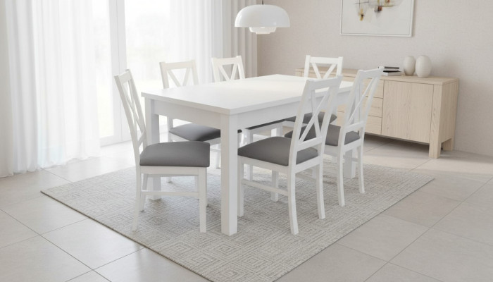 Meubles de salle à manger modernes Luxueuse table à manger + 6 chaises Table neuve.