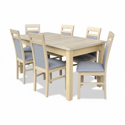 Table à manger + 6x chaises Salle à manger Suite Designer Bois Classique Set