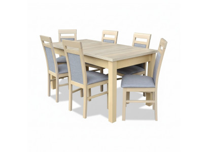 Table à manger + 6x chaises Salle à manger Suite Designer Bois Classique Set