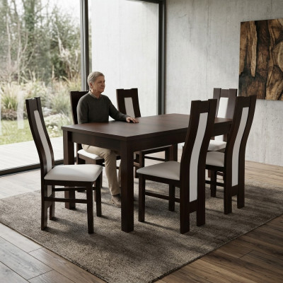 Salle à manger Table Groupe de chaises classiques 6x Chaises 7 pièces. Ensemble Groupe de sièges