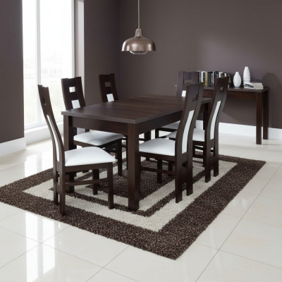 Table à manger classique en bois, ensemble de salle à manger Table bois Chaises 6x marron.