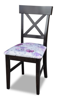 Chaise R classique en bois noir avec revêtement de siège en textile design de style moderne nouveau
