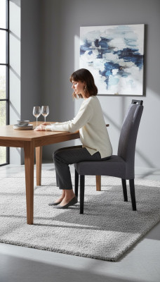 Chaise Salle de séjour Salle à manger Chaise rembourrée Chaise sans accoudoirs Luxe nouveau
