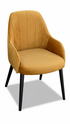 Conception Chaise de salle à manger en tissu de luxe avec accoudoirs Chaise marron