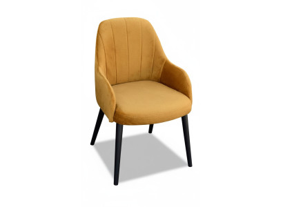 Conception Chaise de salle à manger en tissu de luxe avec accoudoirs Chaise marron