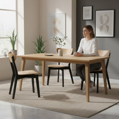 Chaise Marron Luxe Salle à manger Bois Mobilier design moderne Élégant neuf