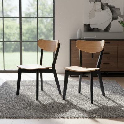 Chaise Marron Luxe Salle à manger Bois Mobilier design moderne Élégant neuf