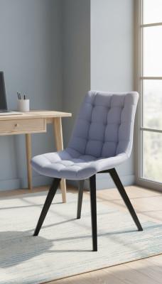 Des chaises de salle à manger. Tissu de revêtement de design moderne de luxe gris pour fauteuil inclinable.