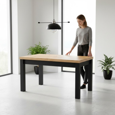 Table à manger moderne Marron Design Table Tables en bois Mobilier Salon nouveau