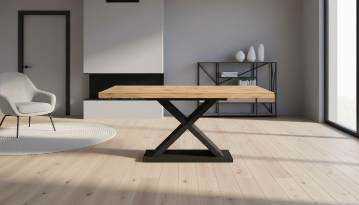 Table à manger Table Salle à manger Salon Brun Bois Design Luxe Moderne