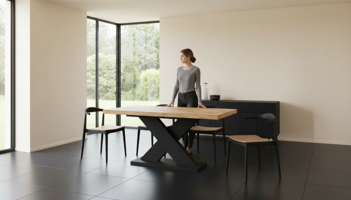 Table à manger extensible Tables en bois Design moderne Salle à manger Meubles de luxe