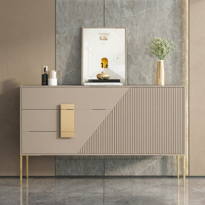 Commode Buffet Bois Gris Salle à manger Design de luxe Mobilier moderne neuf