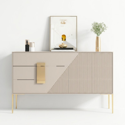 Commode Buffet Bois Gris Salle à manger Design de luxe Mobilier moderne neuf