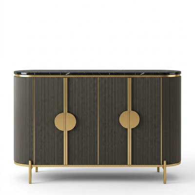 Buffet de luxe Commode Salon Designer Mobilier Gris Moderne Nouveau