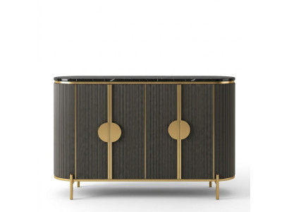 Buffet de luxe Commode Salon Designer Mobilier Gris Moderne Nouveau