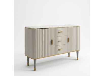 Meubles de design Luxueux Commode Buffet Salle de séjour Moderne Gris Bois nouveau