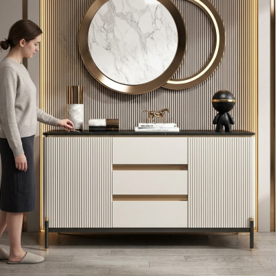 Commode Buffet blanc Armoire en bois Mobilier Ameublement Buffet de luxe neuf