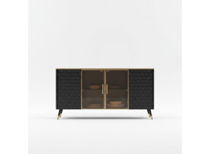 Commode noire Buffet Armoire Buffet Commodes Armoires 160cm Meubles