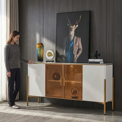 Commode Étagères Design Mobilier Salon Bois Nouvelle Buffet Armoire