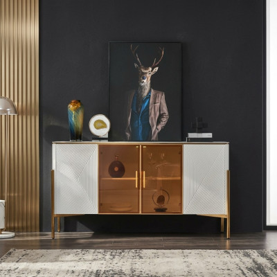 Commode Étagères Design Mobilier Salon Bois Nouvelle Buffet Armoire