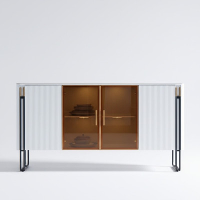 Enfilade Armoire en bois blanc Style moderne Commode de salon Buffet