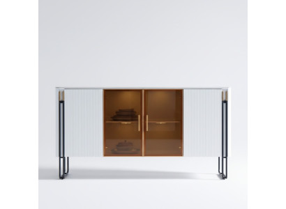 Enfilade Armoire en bois blanc Style moderne Commode de salon Buffet