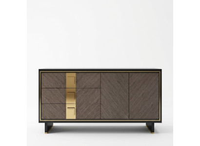 Buffet Commode Armoire Bois Design Moderne Gris Luxueux Salon