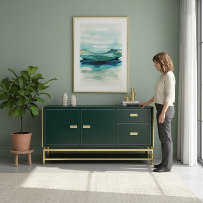Commode Design Sideboard Buffet Armoire en bois Moderne Salon Nouveau