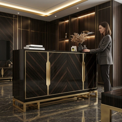 Commodes Bahut Armoire Armoire de luxe Étagère Meuble Armoire en bois neuf