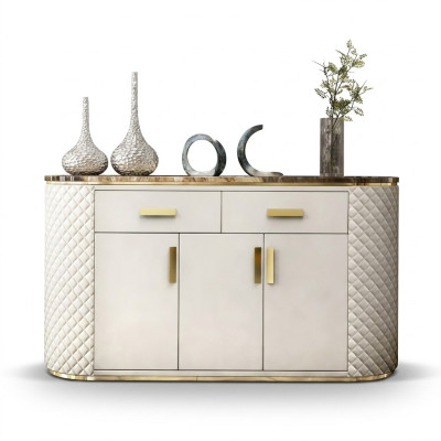 Commode Design Armoire en bois Luxe Buffet bas Bahut Blanc neuf