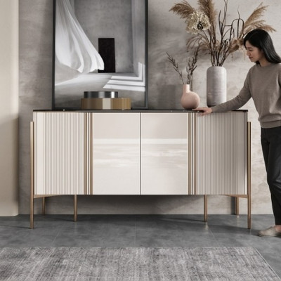 Commode en bois Garde-robe design Étagère moderne Buffet commode