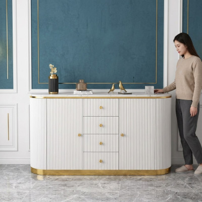 Enfilade Commode Buffet Blanc Buffets Bois Armoire Mobilier Commodes