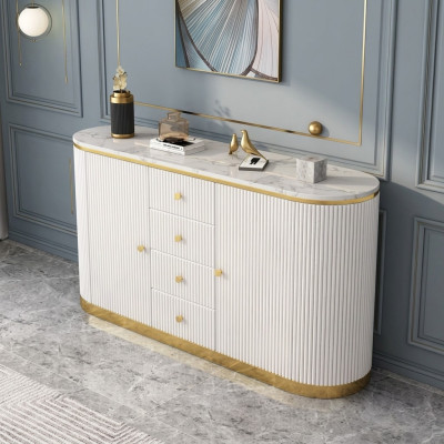 Enfilade Commode Buffet Blanc Buffets Bois Armoire Mobilier Commodes