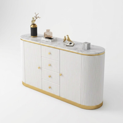 Enfilade Commode Buffet Blanc Buffets Bois Armoire Mobilier Commodes