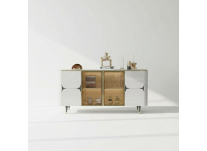 Commode Armoire en Bois Buffet Armoire Blanche Meuble Moderne Neuf