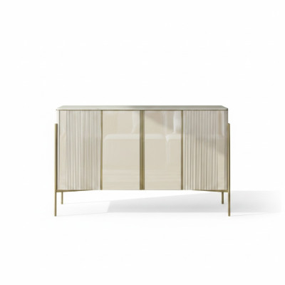 Buffet Moderne en Bois Mobilier de Salon Armoire Commode Luxe Beige
