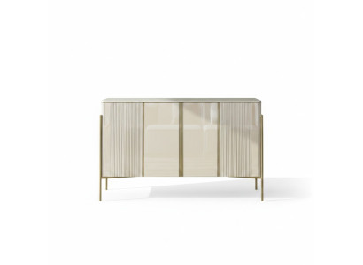 Buffet Moderne en Bois Mobilier de Salon Armoire Commode Luxe Beige