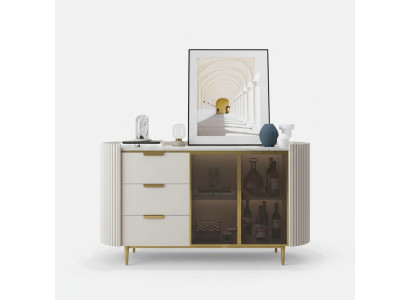 Commode de designer Buffet Armoire de salon Étagère en acier inoxydable Planche de Luxe