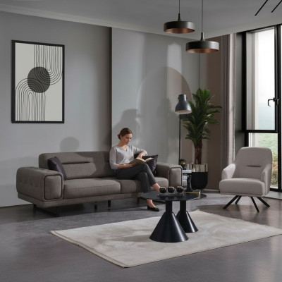 Ensemble de canapé de luxe 2 pièces Fauteuil Canapé de luxe Trois places Aménagement de salon