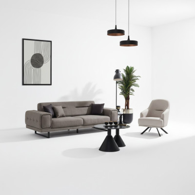Ensemble de canapé de luxe 2 pièces Fauteuil Canapé de luxe Trois places Aménagement de salon
