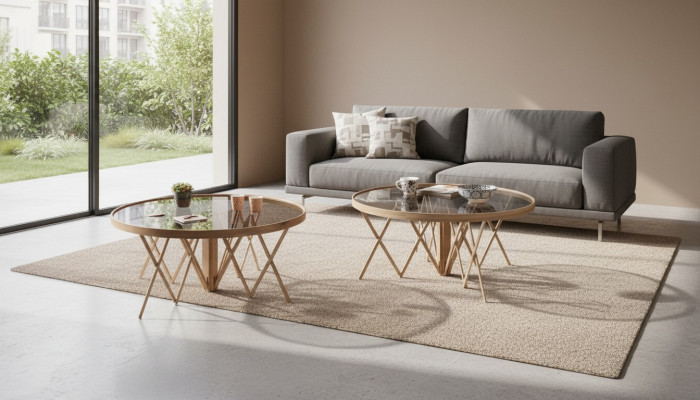 Ensemble de salon design 2 tables basses Table basse ronde Meubles de luxe