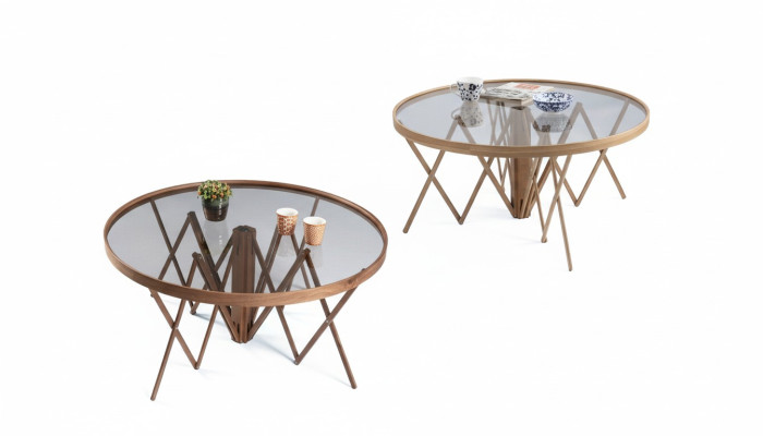 Ensemble de salon design 2 tables basses Table basse ronde Meubles de luxe