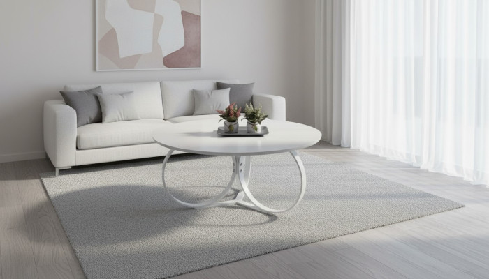 Table basse blanche ronde Table de salon Mobilier de designer Mobilier moderne