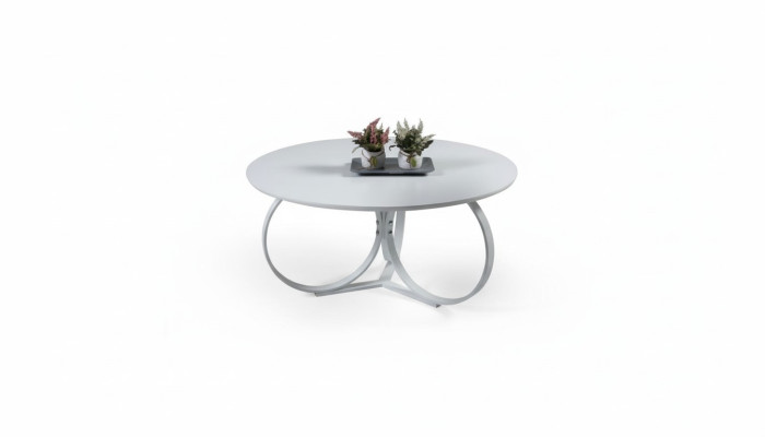 Table basse blanche ronde Table de salon Mobilier de designer Mobilier moderne