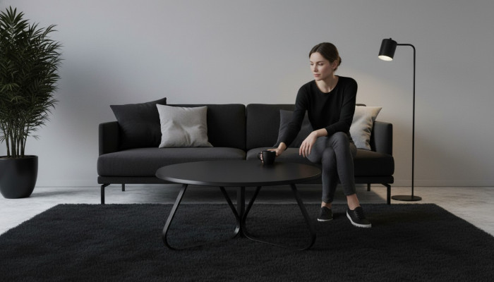 Salon Table basse noire Mobilier moderne de designer Mobilier de luxe