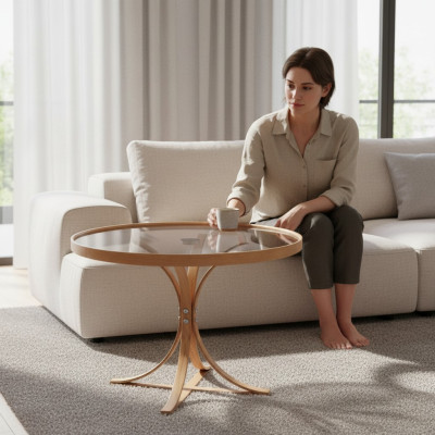 Table basse de designer moderne ronde Mobilier de luxe Table basse Salon