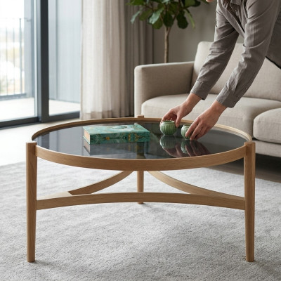 Table basse moderne Mobilier de designer de luxe Table basse ronde