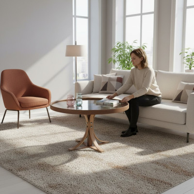Table basse de luxe Salon Table basse ronde Mobilier Designer Ameublement