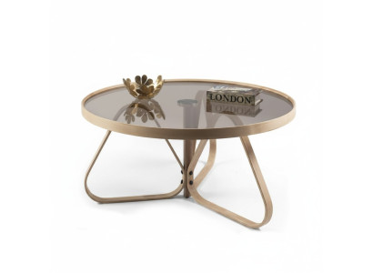 Table basse de designer Table en verre de luxe Table ronde en bois de salon